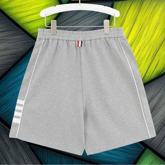 Thom Browne Gray Athletic Shorts with Elastic Waistband